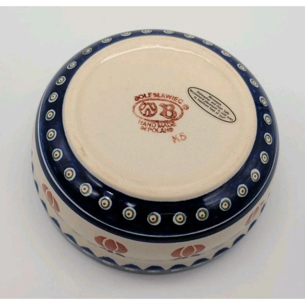 polish pottery boleslawiec Pumpkin Bowl Eyes 7